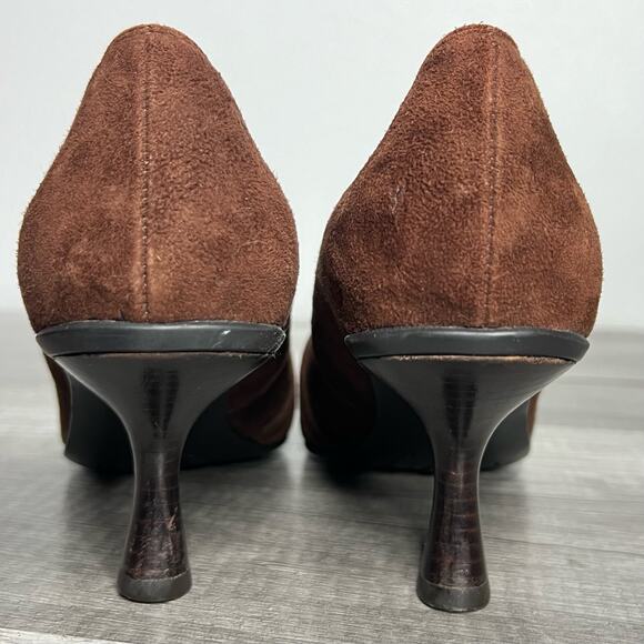 Y2K Steven by Steve Madden Brown Suede Pointed Toe Kitten Heels Size 7 1/2 - Picture 6 of 7